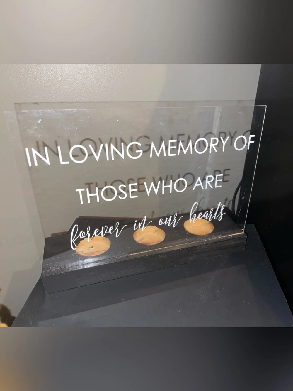 Hobby Lobby acrylic memorial
